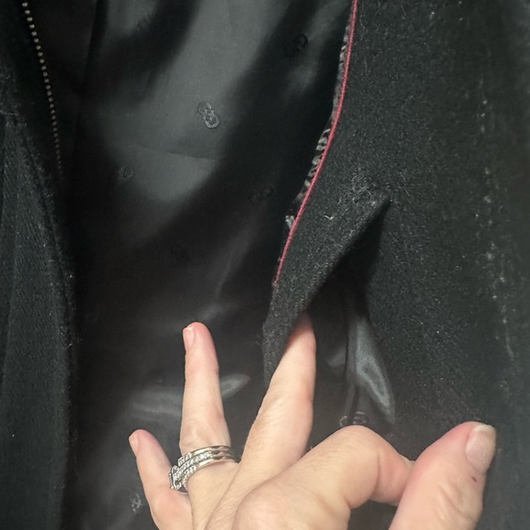 Cole Haan Black Pea Coat Wool Blend - Picture 8 of 8